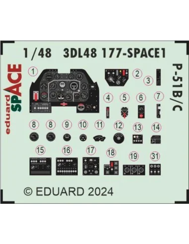 [NO_DESC] P-51B/C SPACE EDUARD, 1/48 - Eduard Accessories 3DL48177