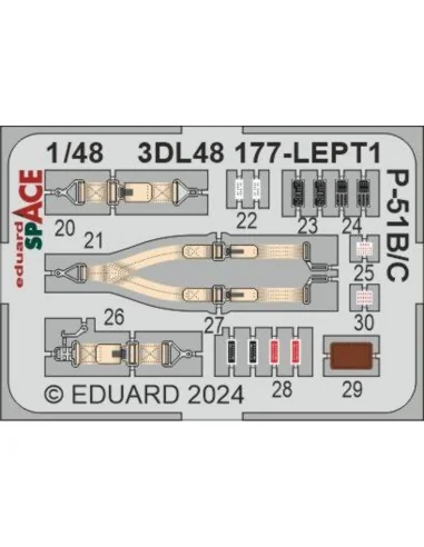 [NO_DESC] P-51B/C SPACE EDUARD, 1/48 - Eduard Accessories 3DL48177
