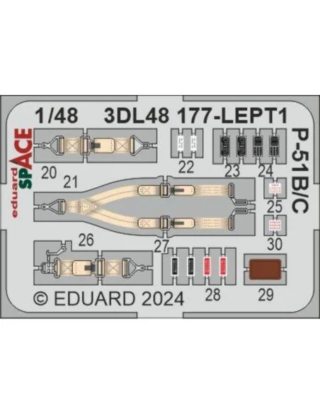 P-51B/C SPACE EDUARD, 1/48 - Eduard Accessories 3DL48177