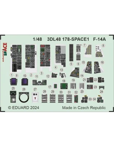 F-14A SPACE GREAT WALL HOBBY, 1/48 - Eduard Accessories 3DL48178