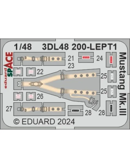 Mustang Mk.III SPACE, 1/48 - Eduard Accessories 3DL48200