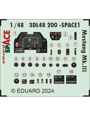 Mustang Mk.III SPACE, 1/48 - Eduard Accessories 3DL48200