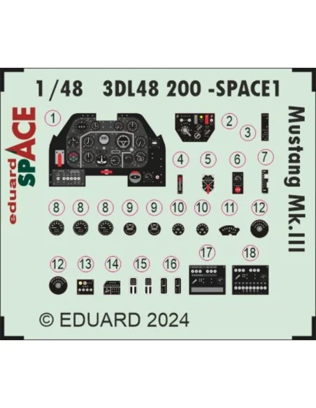 Mustang Mk.III SPACE, 1/48 - Eduard Accessories 3DL48200