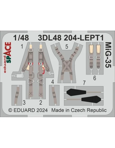 MiG-35 SPACE HOBBY BOSS, 1/48 - Eduard Accessories 3DL48204