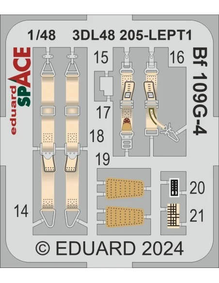 Bf 109G-4 SPACE EDUARD, 1/48 - Eduard Accessories 3DL48205