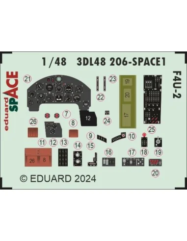 F4U-2 SPACE HOBBY BOSS, 1/48 - Eduard Accessories 3DL48206