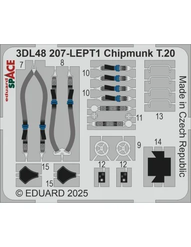 Chipmunk T.20 SPACE AIRFIX, 1/48 - Eduard Accessories 3DL48207