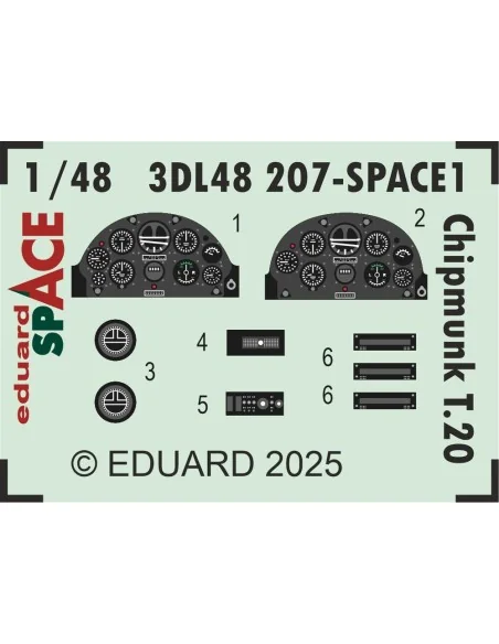 Chipmunk T.20 SPACE AIRFIX, 1/48 - Eduard Accessories 3DL48207