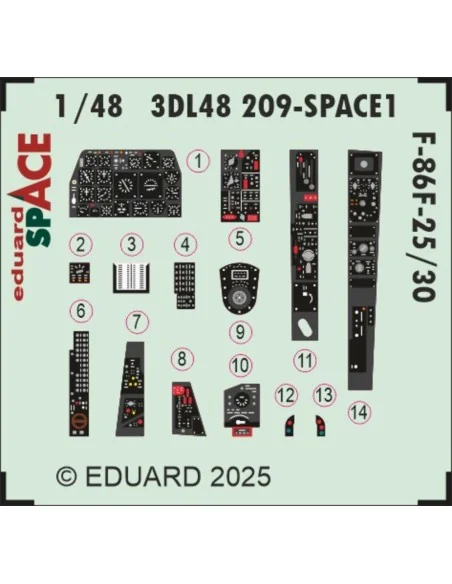 F-86F-25/30 SPACE AIRFIX, 1/48 - Eduard Accessories 3DL48209