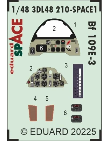 Bf 109E-3 SPACE HOBBY BOSS, 1/48 - Eduard Accessories 3DL48210
