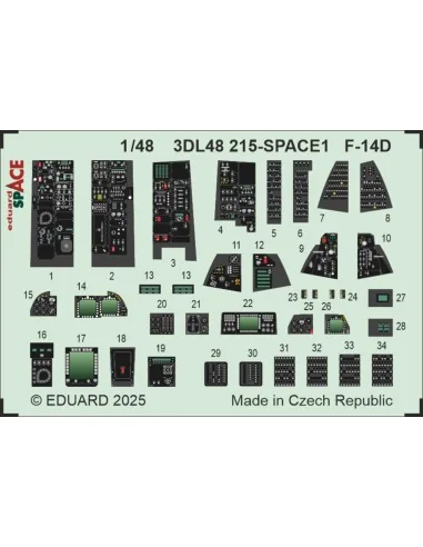 F-14D SPACE GREAT WALL HOBBY, 1/48 - Eduard Accessories 3DL48215