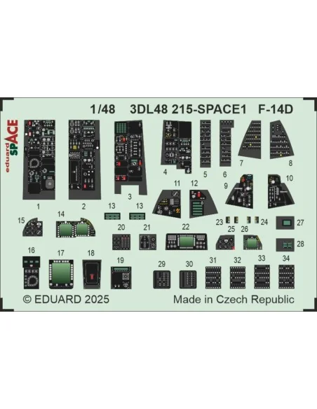 F-14D SPACE GREAT WALL HOBBY, 1/48 - Eduard Accessories 3DL48215