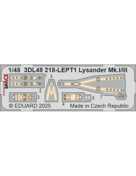 Lysander Mk.I/III SPACE AIRFIX, 1/48 - Eduard Accessories 3DL48218