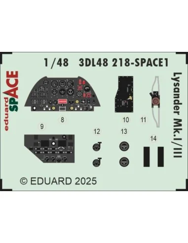 Lysander Mk.I/III SPACE AIRFIX, 1/48 - Eduard Accessories 3DL48218
