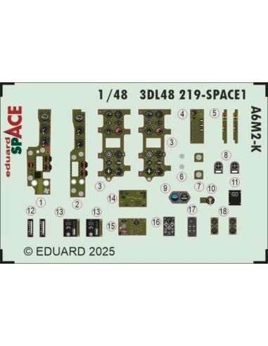 A6M2-K SPACE EDUARD, 1/48 - Eduard Accessories 3DL48219