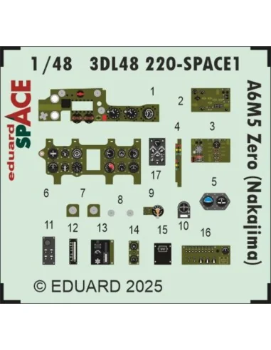 A6M5 Zero (Nakajima) SPACE EDUARD, 1/48 - Eduard Accessories 3DL48220