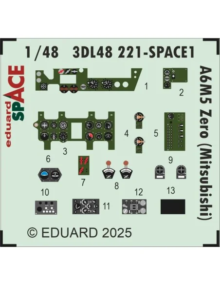 A6M5 Zero (Mitsubishi) SPACE FINE MOLDS, 1/48 - Eduard Accessories ...