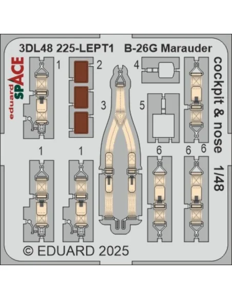 B-26G Marauder cockpit & nose SPACE ICM, 1/48 - Eduard Accessories ...