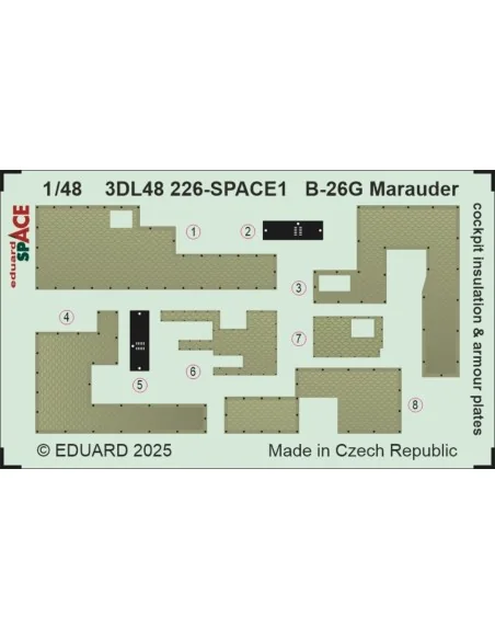 B-26G Marauder cockpit insulation & armour plates SPACE ICM, 1/48 -...