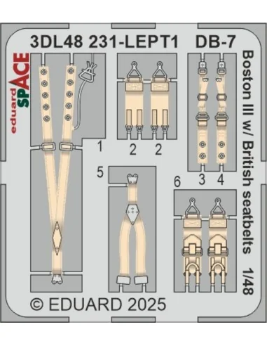 DB-7 Boston III w/ British seatbelts SPACE HKM, 1/48 - Eduard Acces...