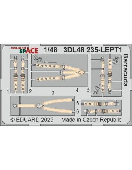 Barracuda SPACE TRUMPETER, 1/48 - Eduard Accessories 3DL48235