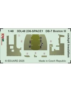 DB-7 Boston III cockpit insulation SPACE HKM, 1/48 - Eduard Accesso...