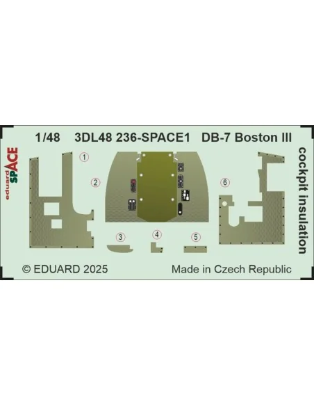 DB-7 Boston III cockpit insulation SPACE HKM, 1/48 - Eduard Accesso...