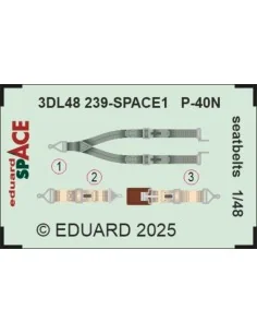 P-40N seatbelts SPACE EDUARD, 1/48 - Eduard Accessories 3DL48239