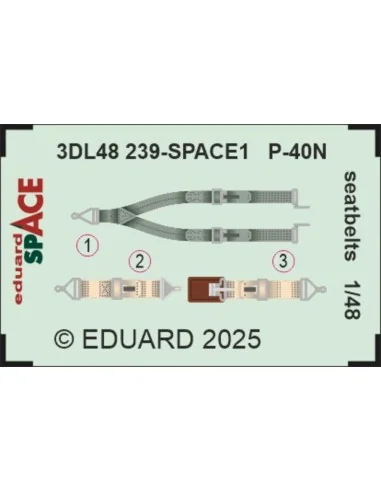 [NO_DESC] P-40N seatbelts SPACE EDUARD, 1/48 - Eduard Accessories 3...