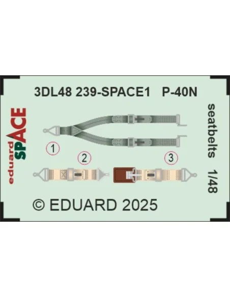 P-40N seatbelts SPACE EDUARD, 1/48 - Eduard Accessories 3DL48239