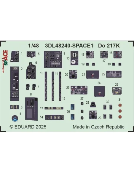 Do 217K SPACE ICM, 1/48 - Eduard Accessories 3DL48240