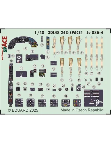 Ju 88A-4 SPACE EDUARD / ICM, 1/48 - Eduard Accessories 3DL48243