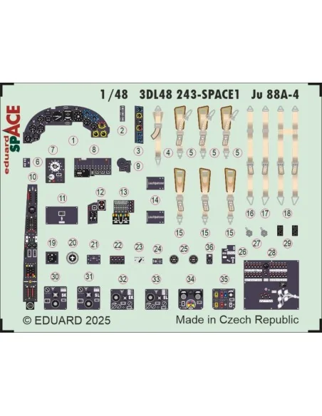 Ju 88A-4 SPACE EDUARD / ICM, 1/48 - Eduard Accessories 3DL48243