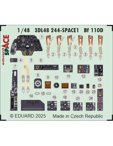 Bf 110D SPACE EDUARD, 1/48 - Eduard Accessories 3DL48244