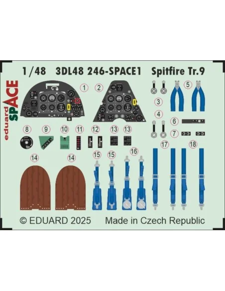 [NO_DESC] Spitfire Tr.9 SPACE AIRFIX, 1/48 - Eduard Accessories 3DL...