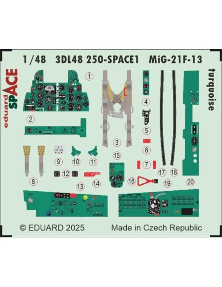 MiG-21F-13 turquoise SPACE 1/48 for Eduard, 1/48 - Eduard Accessori...