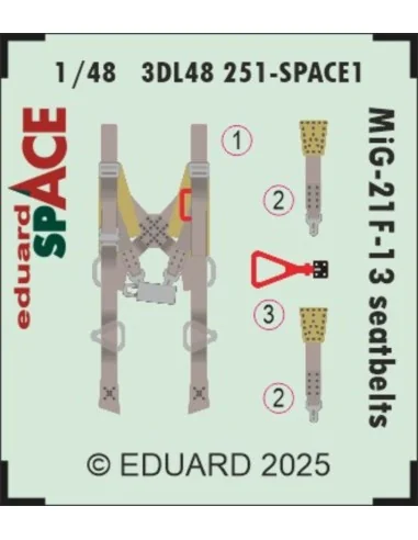 MiG-21F-13 seatbelts SPACE 1/48 for Eduard, 1/48 - Eduard Accessori...