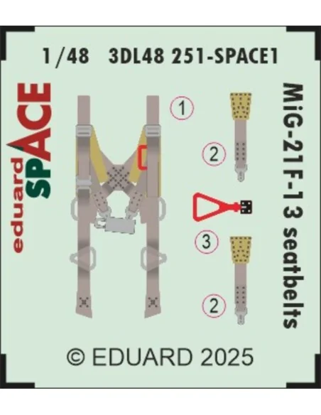 MiG-21F-13 seatbelts SPACE 1/48 for Eduard, 1/48 - Eduard Accessori...