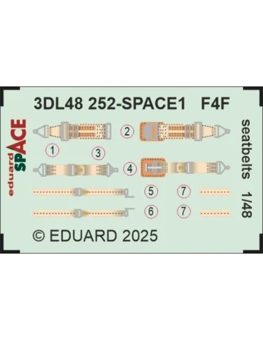 F4F seatbelts SPACE 1/48 for Eduard, 1/48 - Eduard Accessories 3DL4...