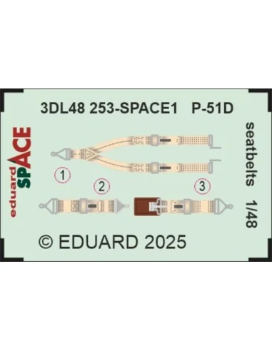 [NO_DESC] P-51D seatbelts SPACE 1/48 for Eduard, 1/48 - Eduard Acce...