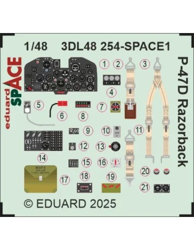 P-47D Razorback SPACE for Miniart, 1/48 - Eduard Accessories 3DL48254