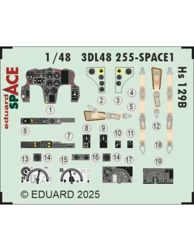 Hs 129B SPACE for Takom, 1/48 - Eduard Accessories 3DL48255