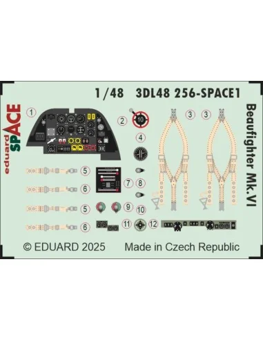 Beaufighter Mk.VI SPACE for Revell, 1/48 - Eduard Accessories 3DL48256