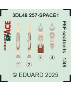 F6F seatbelts SPACE, 1/48 - Eduard Accessories 3DL48257
