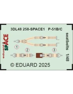 P-51B/C seatbelts SPACE, 1/48 - Eduard Accessories 3DL48258