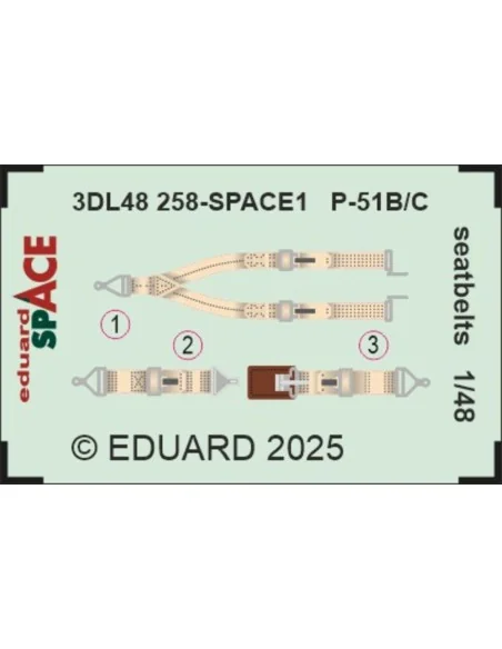 [NO_DESC] P-51B/C seatbelts SPACE, 1/48 - Eduard Accessories 3DL48258