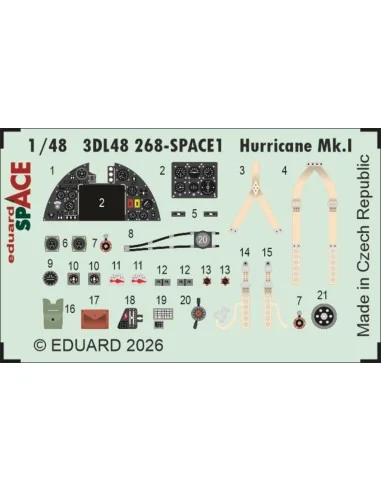 Hurricane Mk.I SPACE for Arma Hobby, 1/48 - Eduard Accessories 3DL4...
