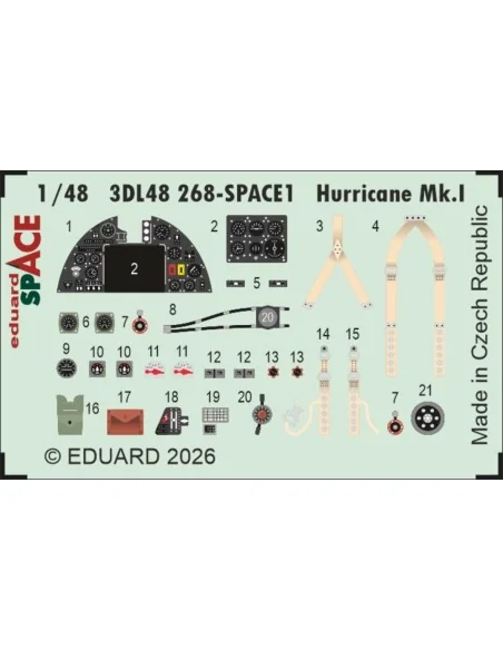 Hurricane Mk.I SPACE for Arma Hobby, 1/48 - Eduard Accessories 3DL4...