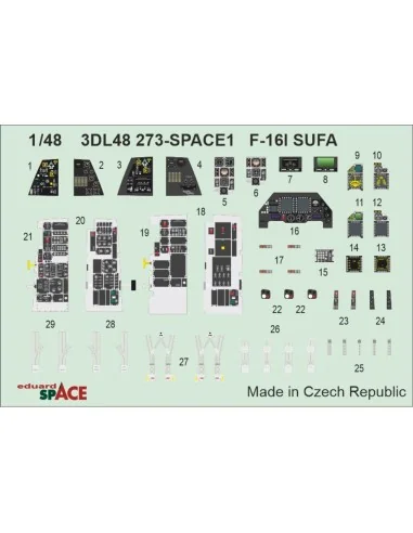 F-16I SUFA SPACE for Great Wall Hobby, 1/48 - Eduard Accessories 3D...