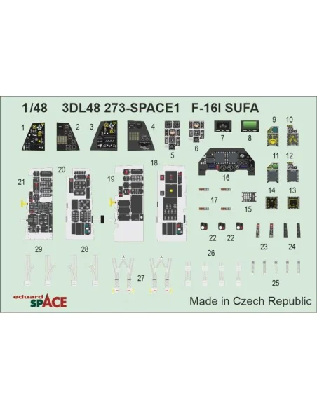 F-16I SUFA SPACE for Great Wall Hobby, 1/48 - Eduard Accessories 3D...